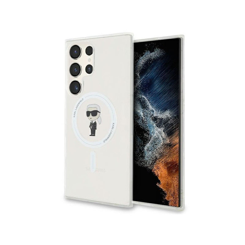 Karl Lagerfeld IML Ikonik MagSafe dėklas Samsung Galaxy S23 Ultra - skaidrus
