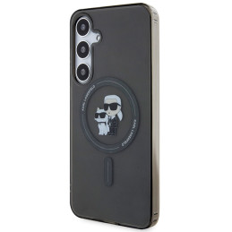 Karl Lagerfeld IML Karl&Choupette Glitter MagSafe dėklas, skirtas Samsung Galaxy S24+ - juodas
