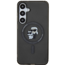 Karl Lagerfeld IML Karl&Choupette Glitter MagSafe dėklas, skirtas Samsung Galaxy S24+ - juodas