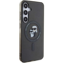 Karl Lagerfeld IML Karl&Choupette Glitter MagSafe dėklas, skirtas Samsung Galaxy S24+ - juodas