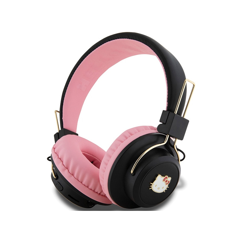 Hello Kitty Metal Logo Bluetooth ant ausinės ausinės – rožinės spalvos