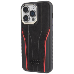 Audi tikros odos dėklas su MagSafe, skirtas iPhone 14 Pro Max - juodos ir raudonos spalvos