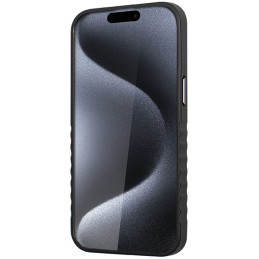 Audi tikros odos dėklas su MagSafe iPhone 15 Pro - juodos ir raudonos spalvos