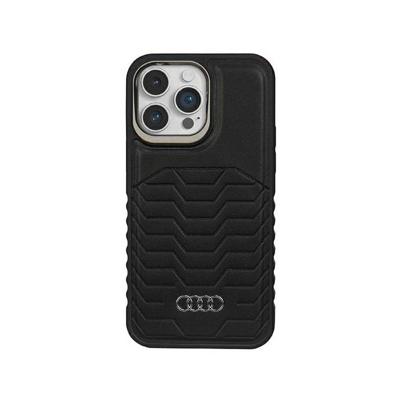 Audi sintetinės odos dėklas su MagSafe, skirtas iPhone 14 Pro Max - juodas