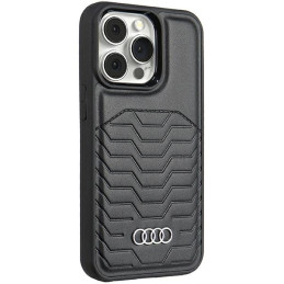 Audi sintetinės odos dėklas su MagSafe iPhone 15 Pro - juodas