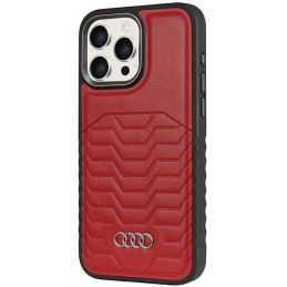 Audi sintetinės odos dėklas su MagSafe iPhone 15 Pro - raudonas