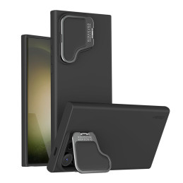 Nillkin CamShield Silky Prop silikoninis dėklas, skirtas Samsung Galaxy S24 Ultra - juodas