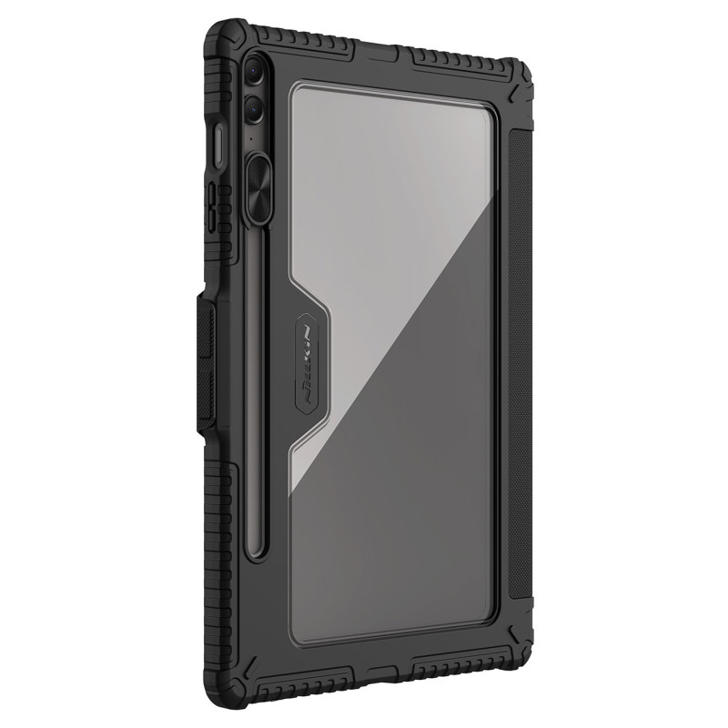 Nillkin Bumper Leather Case Pro dėklas, skirtas Samsung Galaxy Tab S9 FE+ - juodas