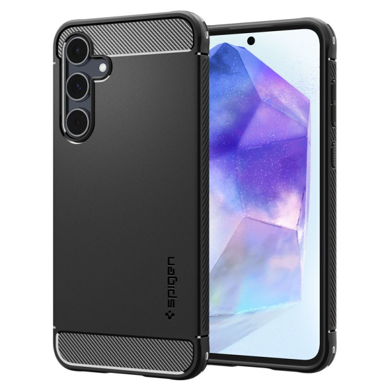 Spigen Rugged Armor dėklas, skirtas Samsung Galaxy A55 5G - matinė juoda