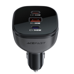 Acefast B14 automobilinis įkroviklis 165W 2x USB-C 1x USB-A - juodas