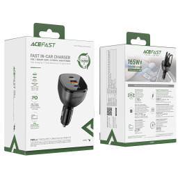 Acefast B14 automobilinis įkroviklis 165W 2x USB-C 1x USB-A - juodas