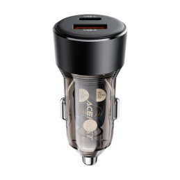 Acefast B12 automobilinis pakrovėjas 60W USB-A / USB-C - juodas