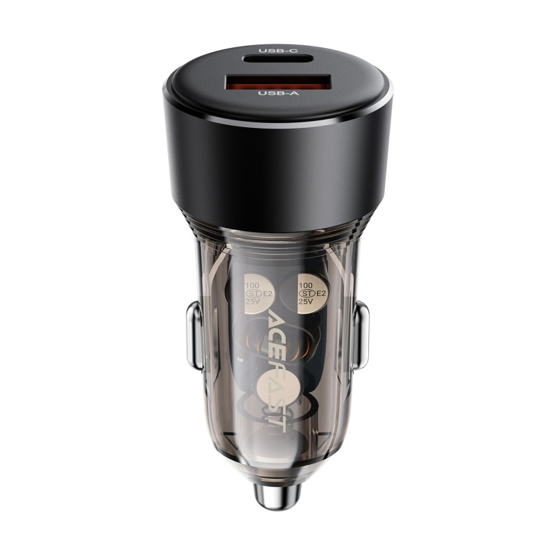 Acefast B12 automobilinis pakrovėjas 60W USB-A / USB-C - juodas