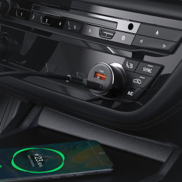 Acefast B12 automobilinis pakrovėjas 60W USB-A / USB-C - juodas