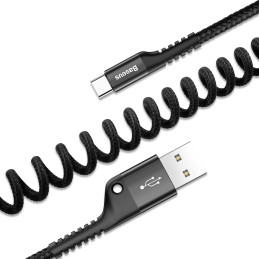 Baseus Fish Eye kabelis USB-A / USB-C 2A 1m - juodas