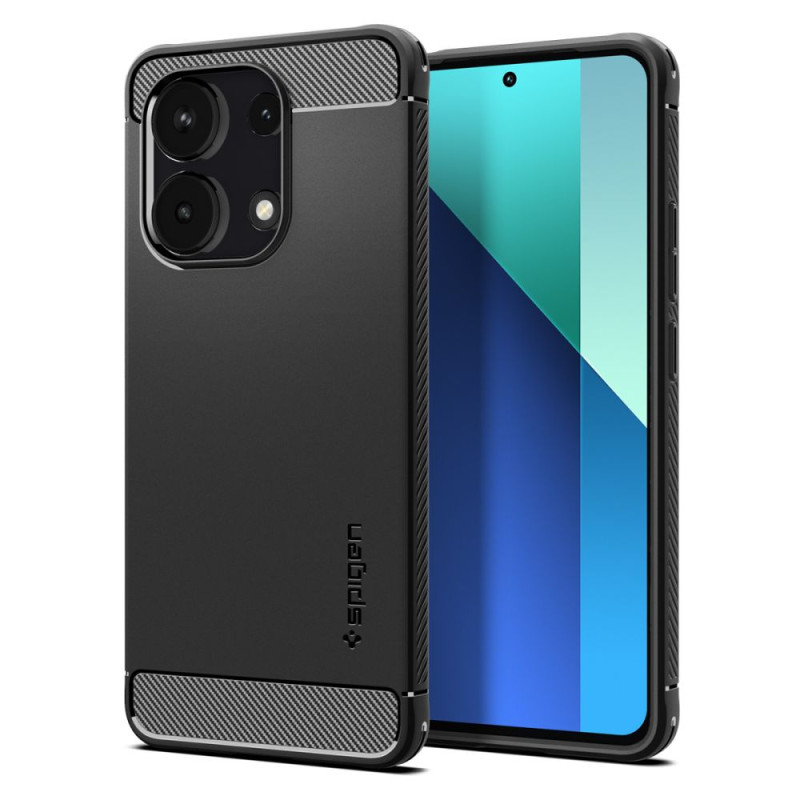 Spigen Rugged Armor dėklas, skirtas Xiaomi Redmi Note 13 4G / LTE - matinė juoda