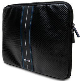 BMW Carbon & Blue Stripe dėklas 14" nešiojamam kompiuteriui - juodas