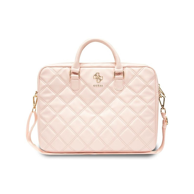 Guess Quilted 4G krepšys 16" nešiojamam kompiuteriui - rožinis