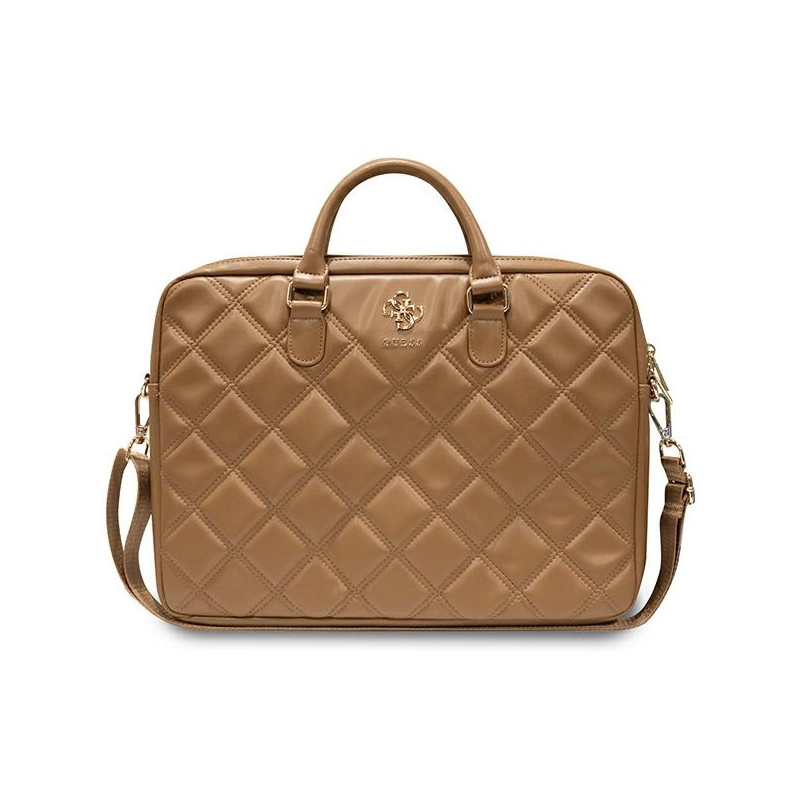 Guess Quilted 4G krepšys 16" nešiojamam kompiuteriui - rudas