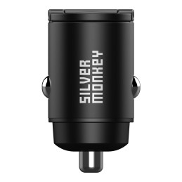 Silver Monkey PDQC-CPCT30-SM 30W automobilinis įkroviklis 1x USB-C PD 1xUSB-A QC - juodas