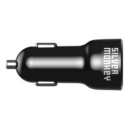 Silver Monkey SMA078 automobilinis įkroviklis 1xUSB-C 1xUSB-A 45W PD QC - juodas