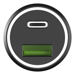 Silver Monkey SMA078 automobilinis įkroviklis 1xUSB-C 1xUSB-A 45W PD QC - juodas