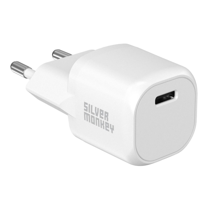 Silver Monkey Mini USB-C 20W PD sieninis įkroviklis - baltas