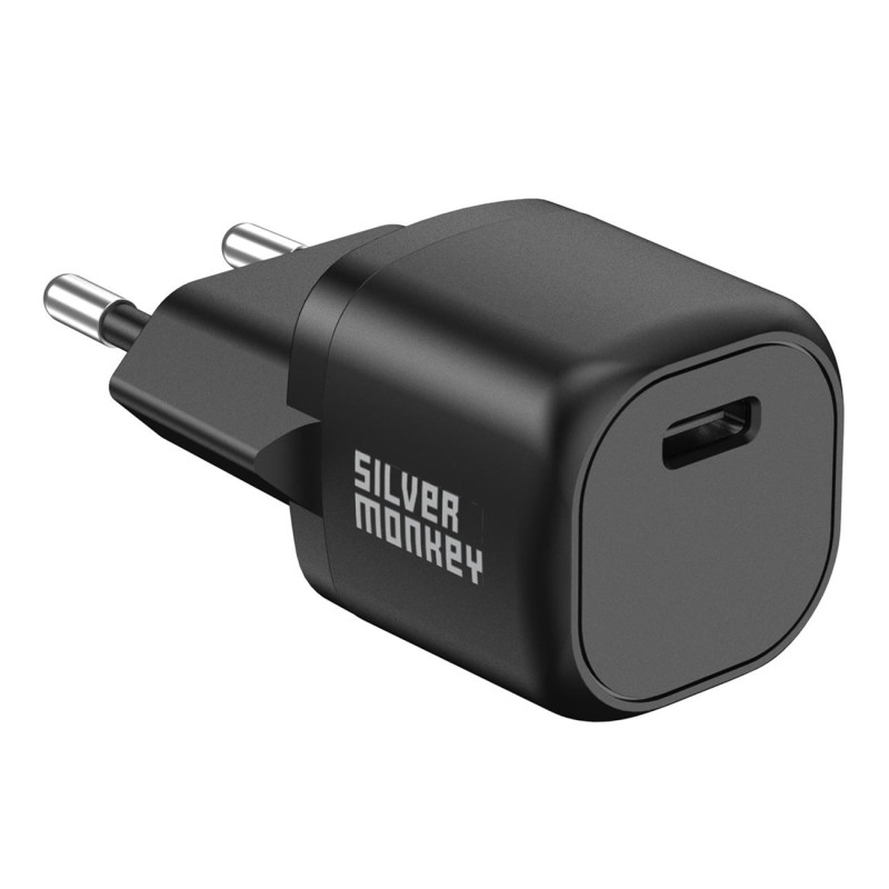 Silver Monkey Mini USB-C 20W PD sieninis įkroviklis - juodas