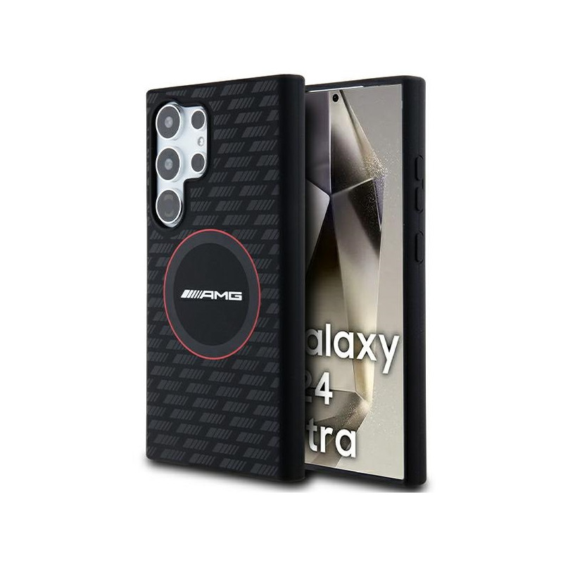 AMG Silicone Carbon Pattern MagSafe dėklas Samsung Galaxy S24 Ultra - juodas