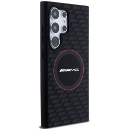 AMG Silicone Carbon Pattern MagSafe dėklas Samsung Galaxy S24 Ultra - juodas