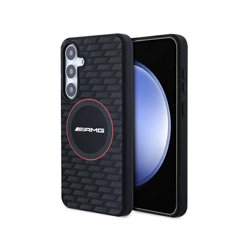 AMG Silicone Carbon Pattern MagSafe dėklas Samsung Galaxy S24 - juodas