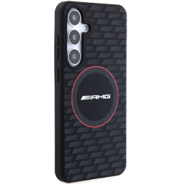 AMG Silicone Carbon Pattern MagSafe dėklas Samsung Galaxy S24 - juodas