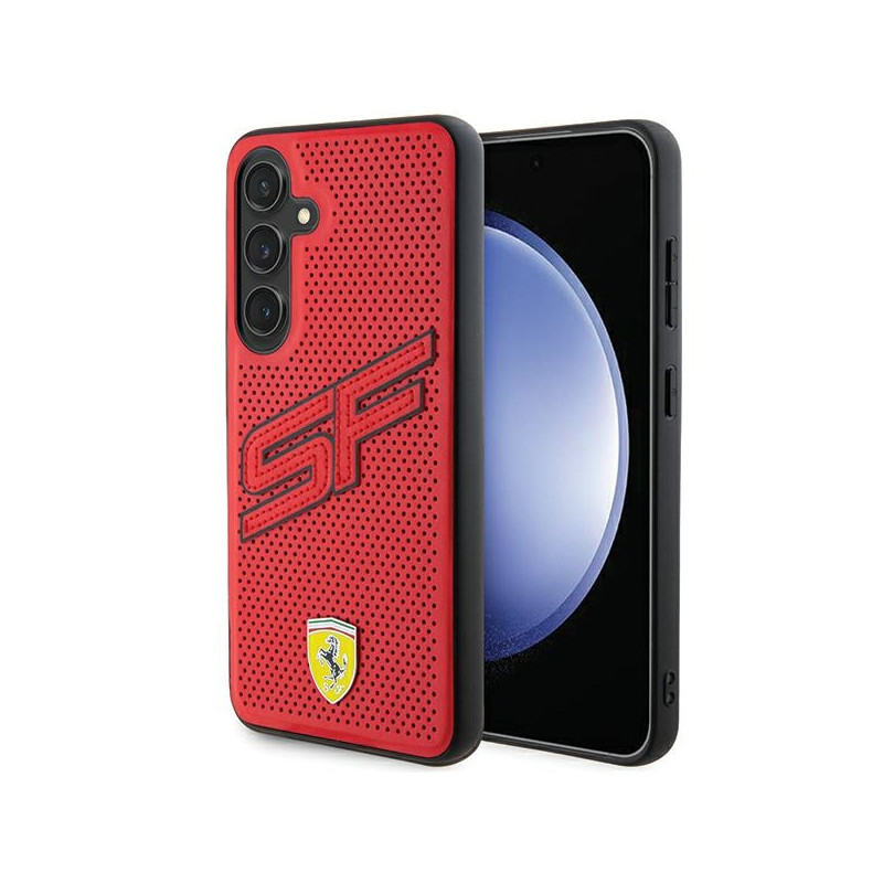 Ferrari Big SF Perforuotas dėklas Samsung Galaxy S24 - raudonas