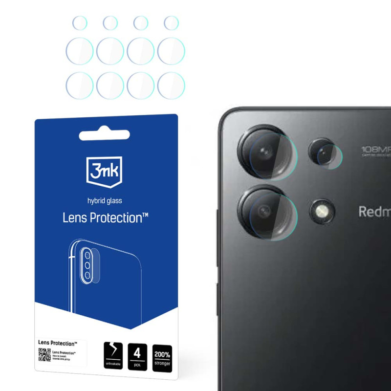 3mk Lens Protection™ hibridinis fotoaparato stiklas, skirtas Xiaomi Redmi Note 13 4G