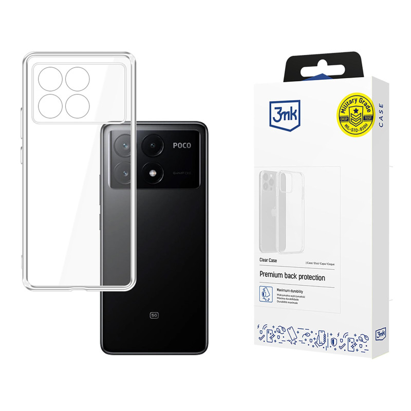 3mk skaidrus dėklas, skirtas Xiaomi Poco X6 Pro 5G - skaidrus