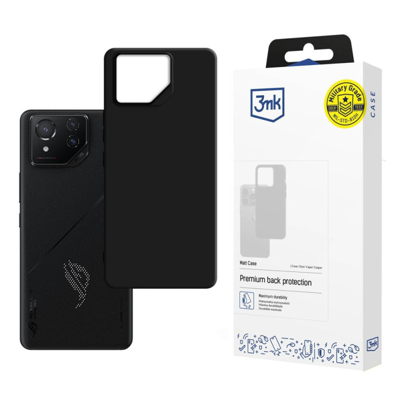 3mk matinis dėklas, skirtas Asus ROG Phone 8 Pro - juodas