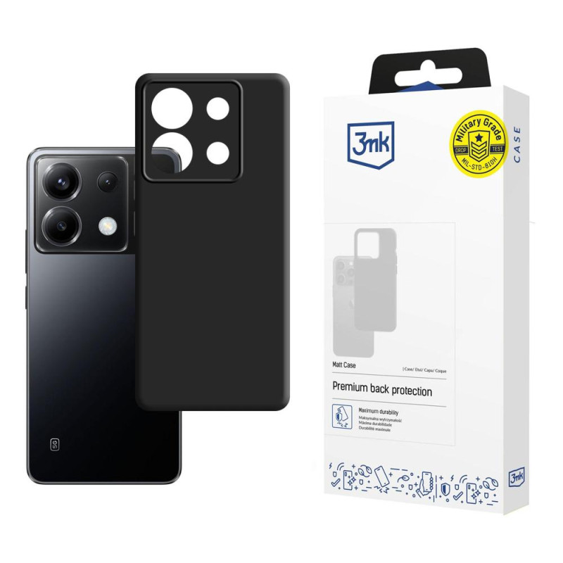 3mk matinis dėklas, skirtas Xiaomi Poco X6 5G – juodas