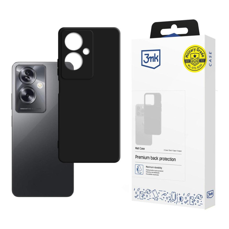 3mk matinis dėklas, skirtas Oppo A79 5G – juodas