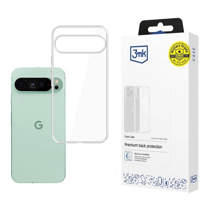 3mk skaidrus dėklas, skirtas „Google Pixel 9 Pro“ – skaidrus