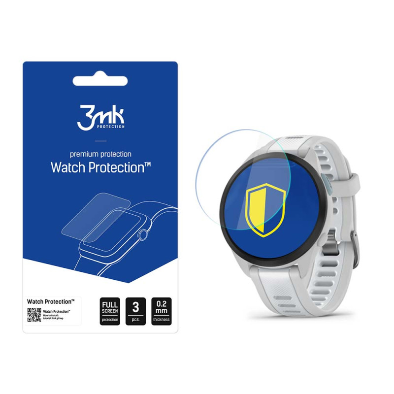 3mk Watch Protection™ hibridinis stiklas v. FlexibleGlass Lite, esantis Garmin Forerunner 165