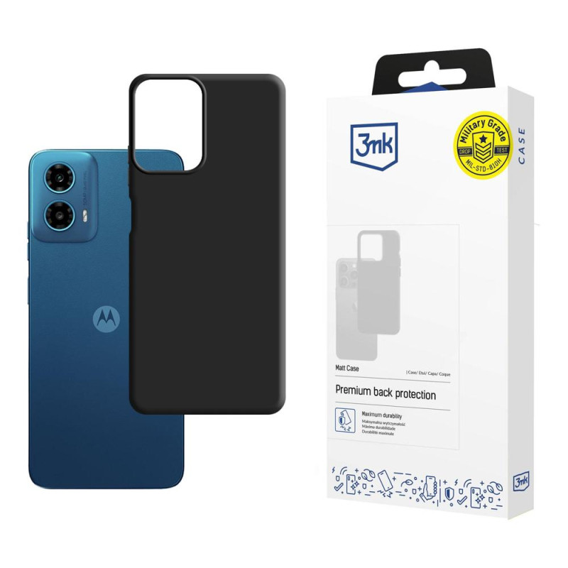 3mk matinis dėklas, skirtas Motorola Moto G34 5G – juodas