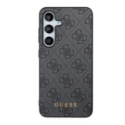 Guess 4G Metal Gold Logo dėklas, skirtas Samsung Galaxy S24 - juodas