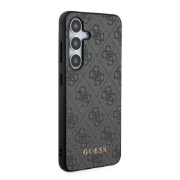 Guess 4G Metal Gold Logo dėklas, skirtas Samsung Galaxy S24 - juodas