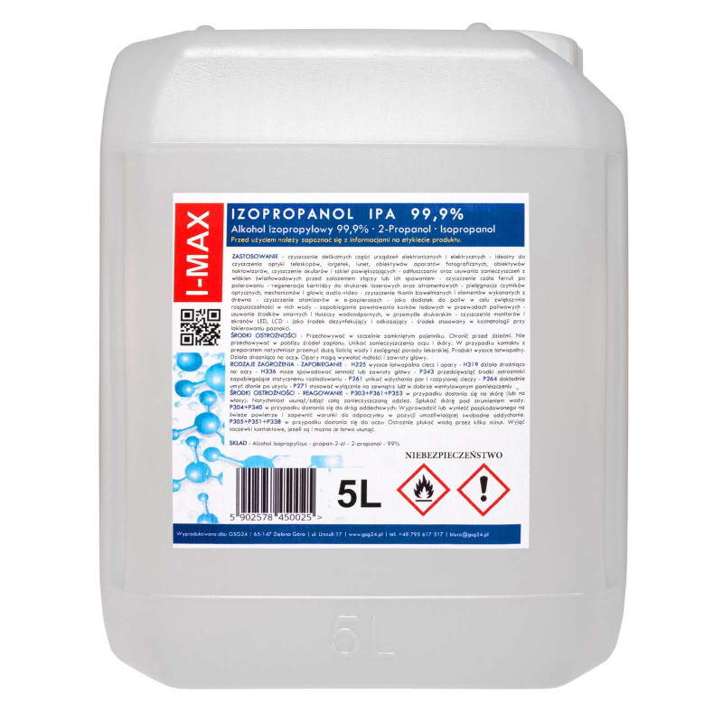 Izopropilo alkoholis Izopropanolis IPA I-MAX 99,9% 5L