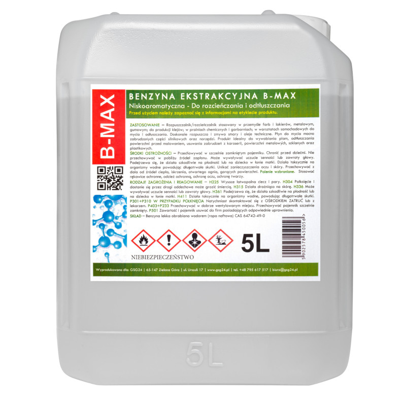 Bekvapis ekstrahavimo benzinas B-MAX 5L