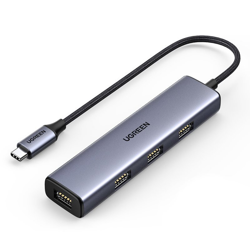 Ugreen USB Type C HUB skirstytuvas – 4x USB 3.2 Gen 1 sidabrinis (CM473 20841)