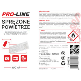 Suslėgtas oras siuvimo mašinų elektronikai valyti PRO-LINE purškiklis 400ml