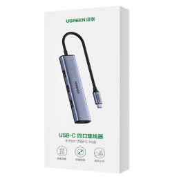 Ugreen USB Type C HUB skirstytuvas – 4x USB 3.2 Gen 1 sidabrinis (CM473 20841)