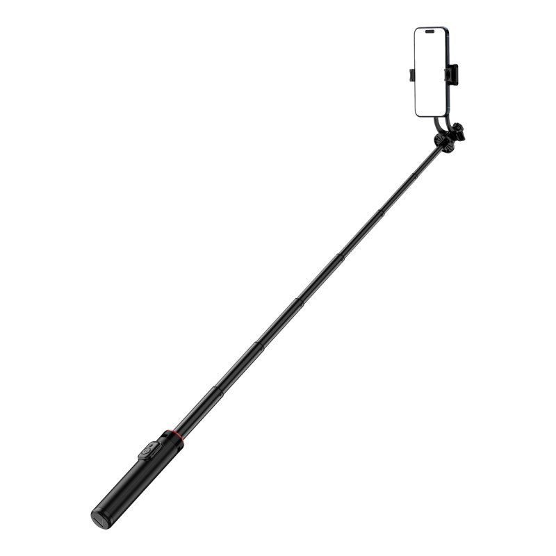 Selfie Stick WC1Y2S teleskopinis trikojis 1,3 m aliuminio lydinio su telefono laikikliu – juodas