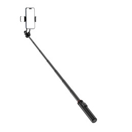 „Selfie Stick WC12YDS“ teleskopinis trikojis 1,3 m aliuminio lydinio su dviguba šviesa ir telefono laikikliu – juodas